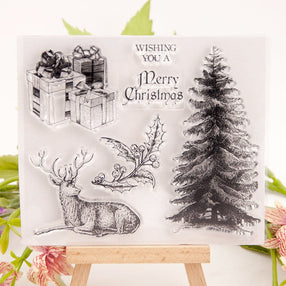 Christmas Gifts, Trees, and Reindeer Silicone Stamps