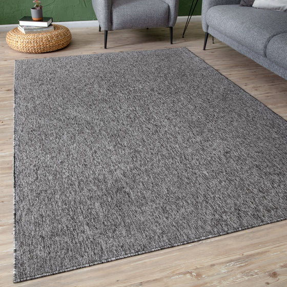 Flex Collection Low Pile Rugs Solid  Design in Grey | 1000G