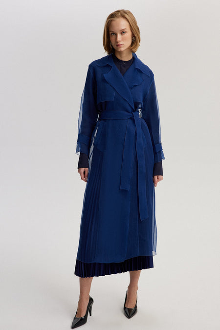 BELTED ORGANZA TRENCHCOAT