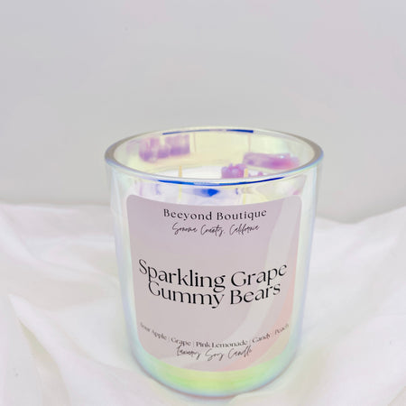 SPARKLING GRAPE GUMMY BEARS Prism 12 OZ. Scented Soy Candle