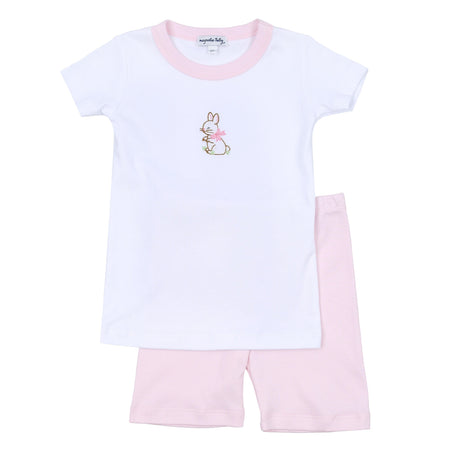 *Pre-Sale* Magnolia Baby Vintage Bunny Embroidered Short Pajamas - Pink