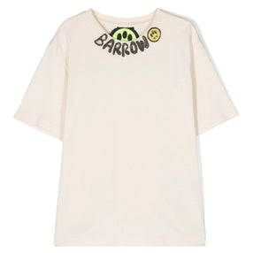 Barrow Kids T-shirt Crema con Colletto Logato