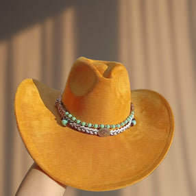 Never lose premium Suede Cowboy Hat- mustard