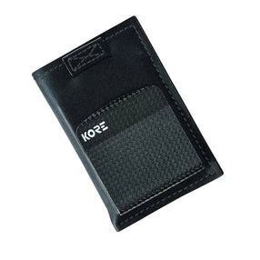 Kore Slim Leather Wallet w/Carbon Fiber Money Clip