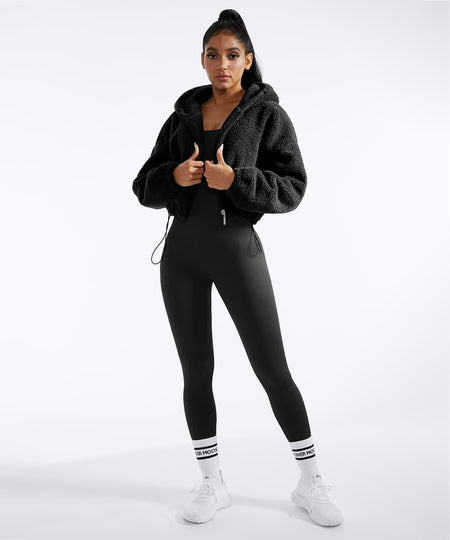 Solid Color Long Sleeves 2Pcs Seamless Butt Lift Sport Legging Set, MOOSLOVER