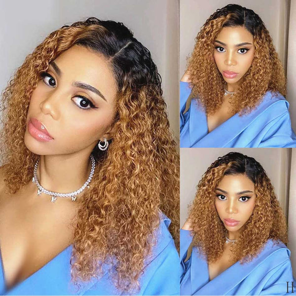 Megalook Tax Season Flash Sale Ombre Honey Blonde 4x4 Lace Closure Human Hair Wigs