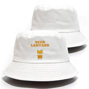 Beer Lanyard  Bucket Hat White Music Festival Bucket Hat