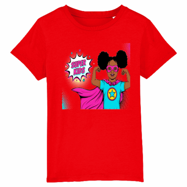 Super Kids - Children&#39;s Cotton T-shirt - Various Colours Available - FAST UK DELIVERY