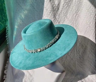 Raw flower diamond round brim Fedora