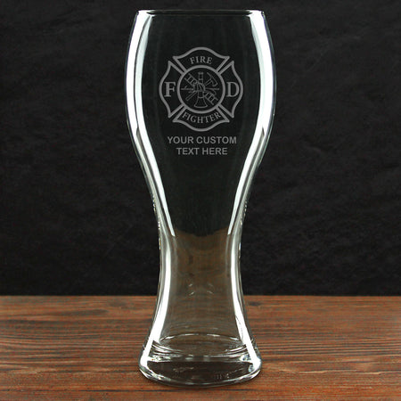 Firefighter &amp; First Responders Personalized 23 oz. Pilsner Beer Glass