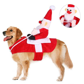 FurGrip Dog Christmas Santa Claus Riding Costume