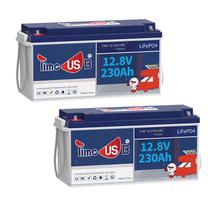 2 Pack Timeusb 12V lithium ion battery 230Ah