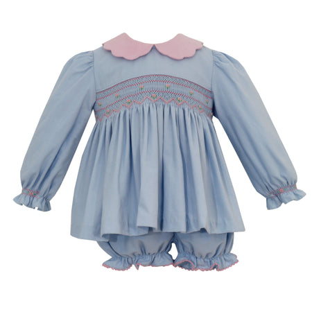 Anavini Pink &amp; Blue Corduroy Bloomer Set