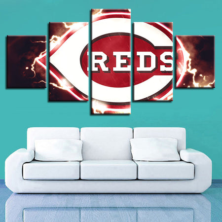 Cincinnati Reds 5 Pieces-Canvas Wall Art Painting