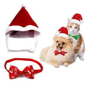 FurGrip Dog Christmas Bow &amp; Cap