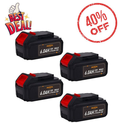 For Dewalt 20V DCB200 Battery 6.0Ah Replacement | DCB205 Batteries 4 Pack