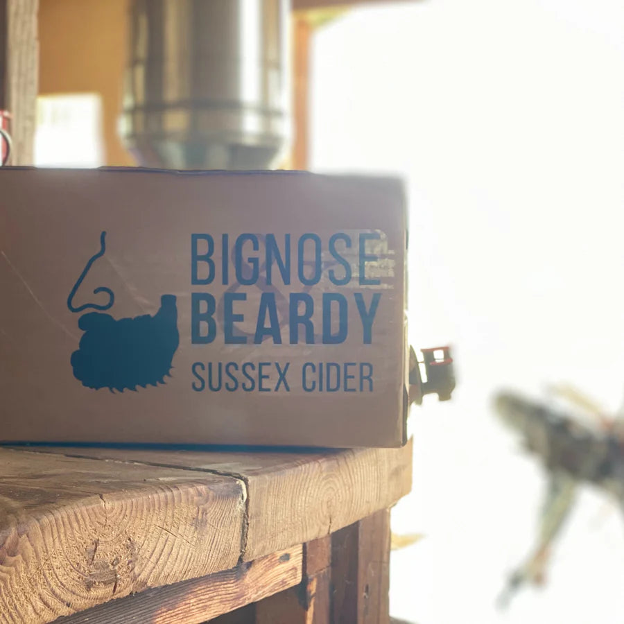 Big nose and Beardy bag in a box cider