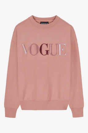 Sudadera VOGUE rosa antiguo con logo bordado rainbow