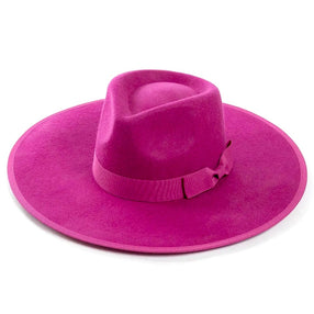 Australian Wide brim Fedora-Fuchsia Pink