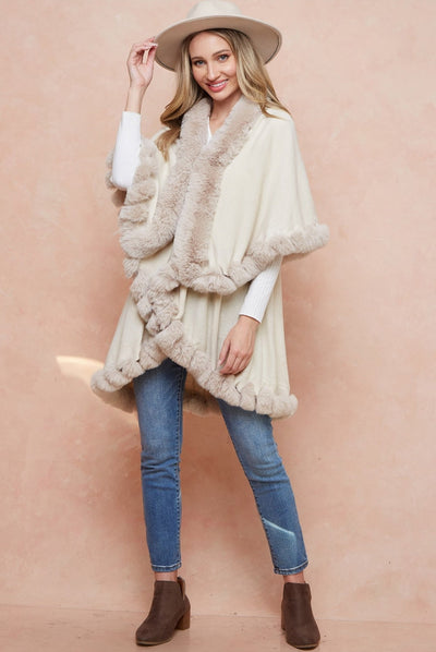 Fur Trim Poncho