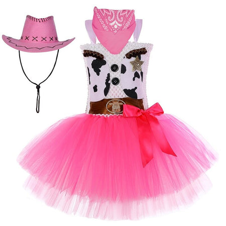 Cowgirl Jessie Costume for Girls Holiday Party Tutu Princess Dress Outfit Cowboy Woody Halloween Costume for Kids