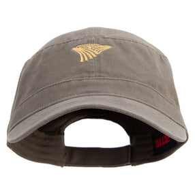 Golden Farm Field Icon Embroidered Garment Washed Adjustable Army Cap