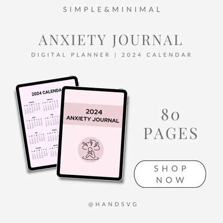 (2024) Anxiety Journal | Printable Anxiety Journal Digital Mental Health Planner Wellbeing Goodnotes Daily Self Care Journal for Therapy Anxiety Workbook