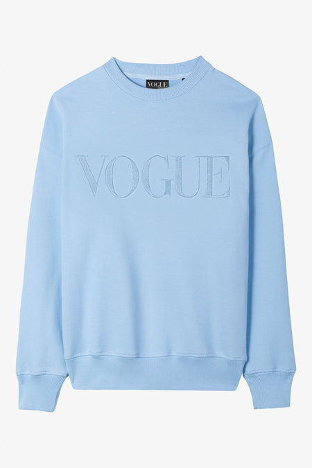 Sudadera VOGUE Azul Cielo con logo bordado