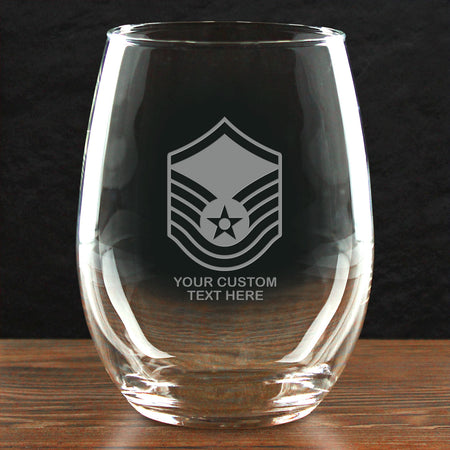 US Air Force &#39;Pick Your Design&#39; Personalized 21 oz. Stemless Wine Glass