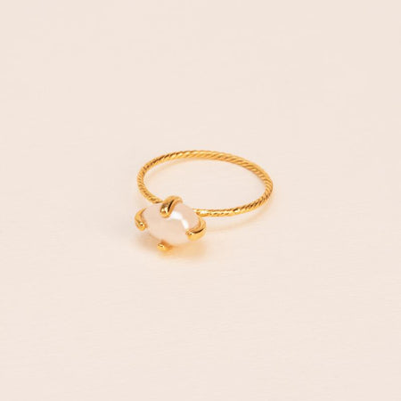 ring Fine with Pearl gold plated | Voyages Naturalistes
