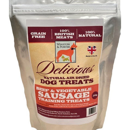 Beef &amp; Vegetable Sausage Training Treats 250g **BUY 2 AND GET 1 FREE**