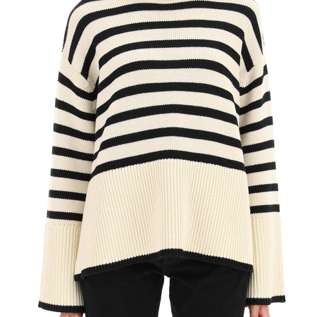 striped wool cotton turtleneck 212 562 758 LIGHT SAND STRIPE