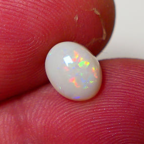 Lightning Ridge Light Opal Gemstone 1.3cts Light N9 Body Tone B5 Brightness Reds &amp; Multifires 9x7x3mm 0715