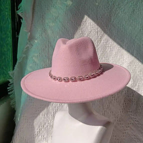 Diamond pink Wide Brim Fedora