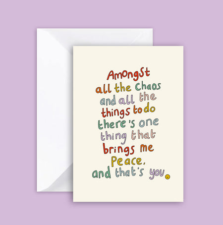 New amongst the chaos Valentines Day card