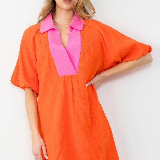 Take it Easy Colorblock Dress-THML