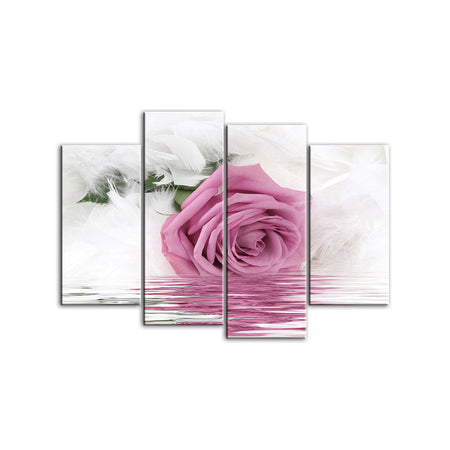 Pink Rose In Water - Canvas Wall Art Painting