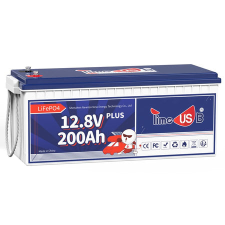 Timeusb 12V 200Ah Plus LiFePO4 Battery, 2560Wh &amp; 200A BMS