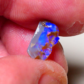 Lightning Ridge Opal Rough Small Opalised Wood Fossil 2.3cts Bright Blue Colours 13x7x5mm 0708