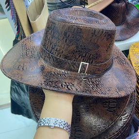 Print Leather Cowboy hat