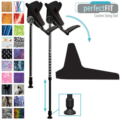 Perfect Fit Forearm Crutches - Choose Your Color, Tell us your measurements and we&#39;ll fit you with the right crutch!