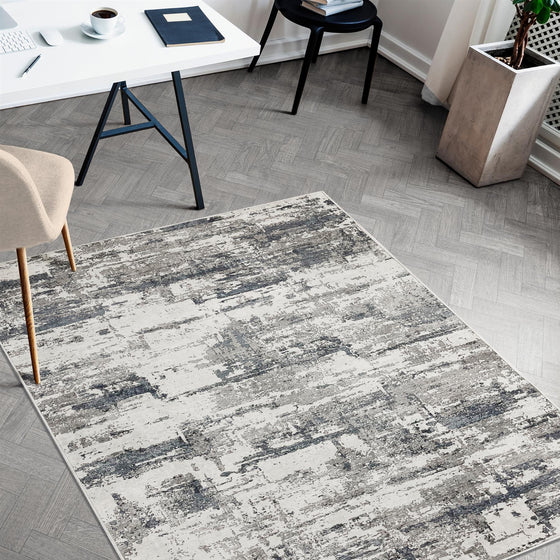 Tokyo Collection Abstract Blue Washable Rug