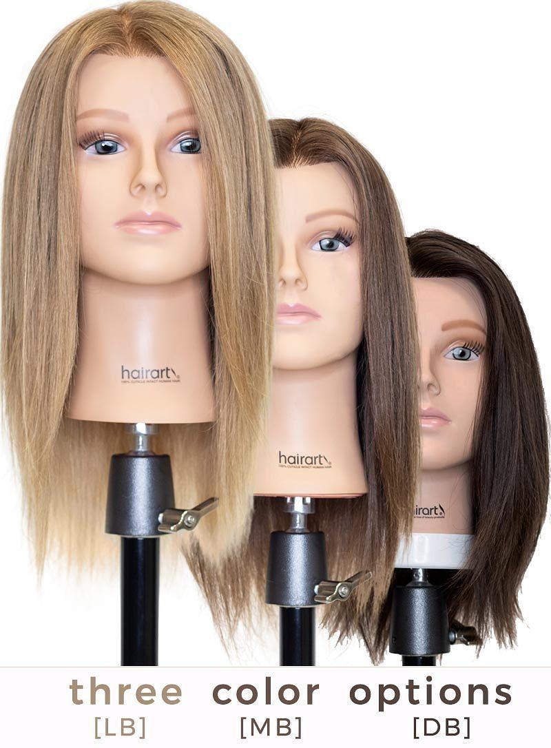 Mannequin Head with Hair and Stand, 60% Real Hair Mannequins to Dark Brown