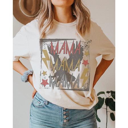 Mama Vintage Oversized Graphic Tee -Cream