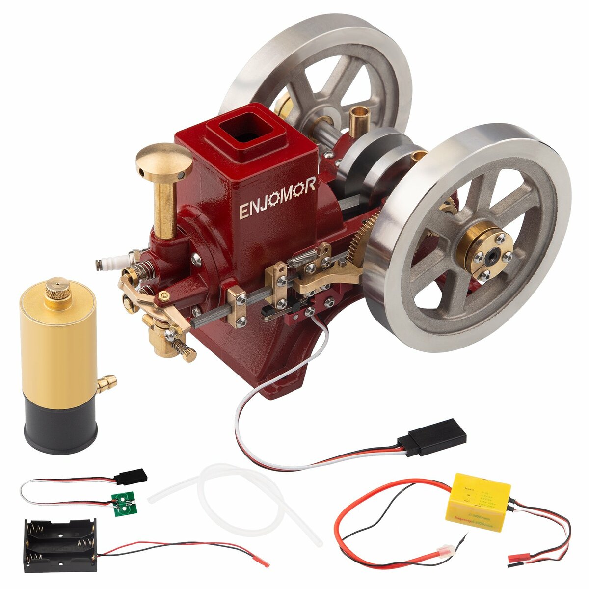 Hit and Miss Engine 6cc Metal Single Cylinder 4-Stroke IC Engine with Ignition Device Gift Collection