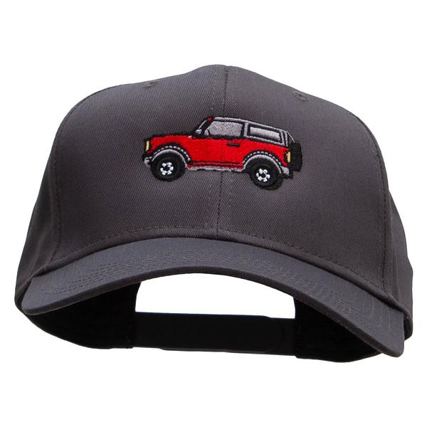 Red Offroad Car Embroidered Solid Cotton Twill Pro Style Cap