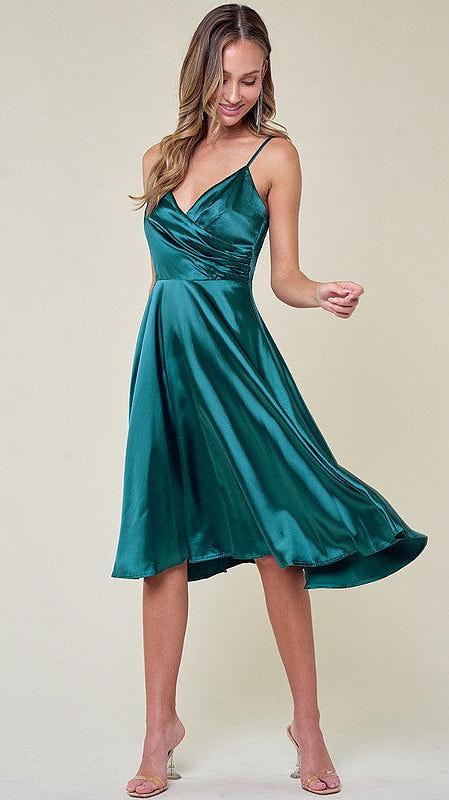 Sleeveless Satin Midi Dress