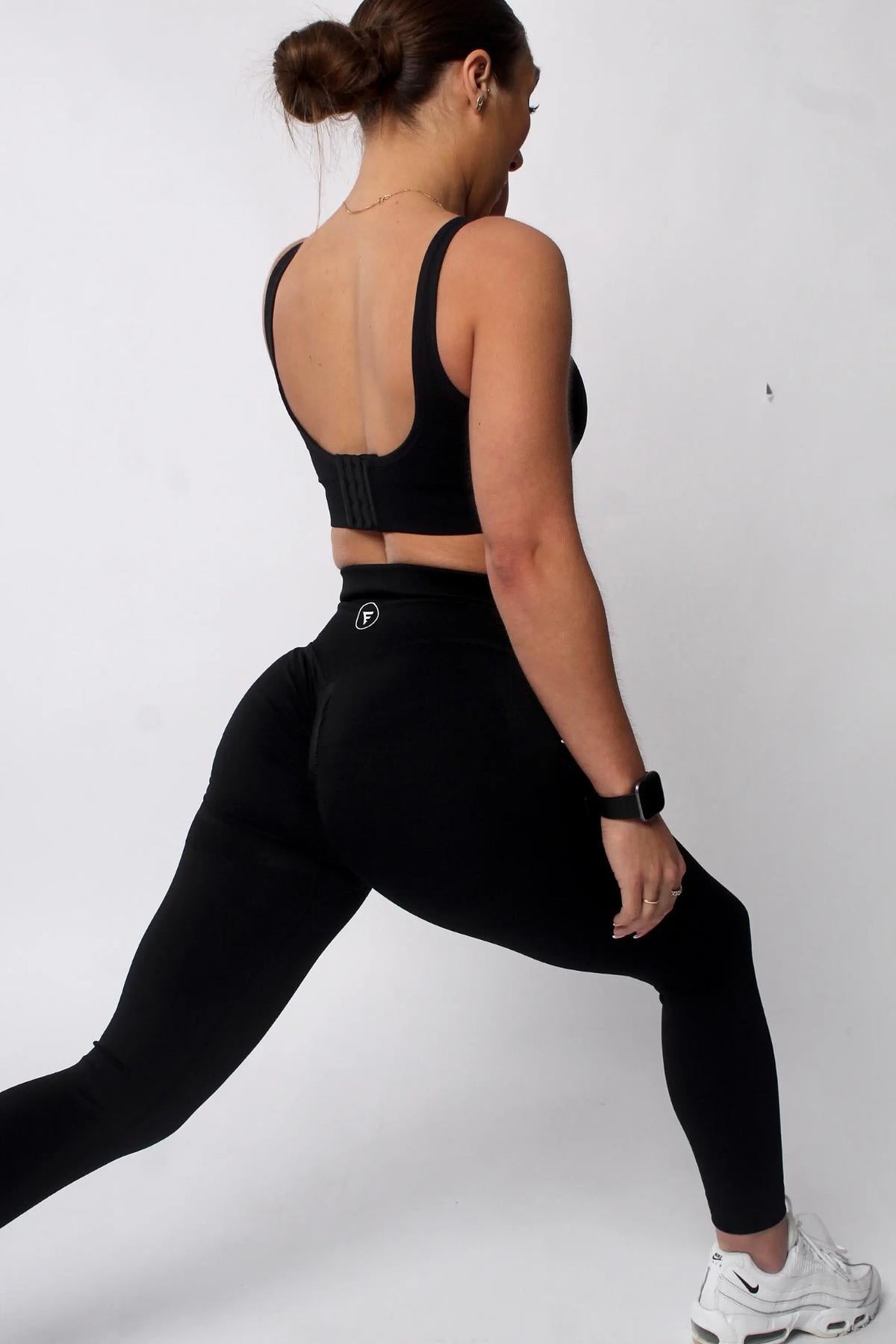Summer Luxe Collection in Black - Scrunch Bum Gym Leggings