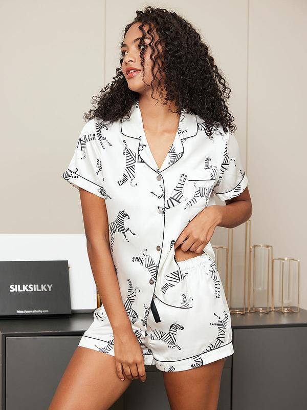 Pure Silk Pajamas Short Pjs Set