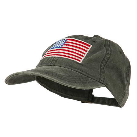 American Flag Embroidered Washed Cap